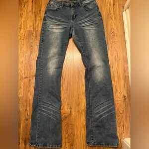 Cowgirl Tuff “Festive” Embroidered Pocket Jeans W30 L35 Western Rodeo Bootcut